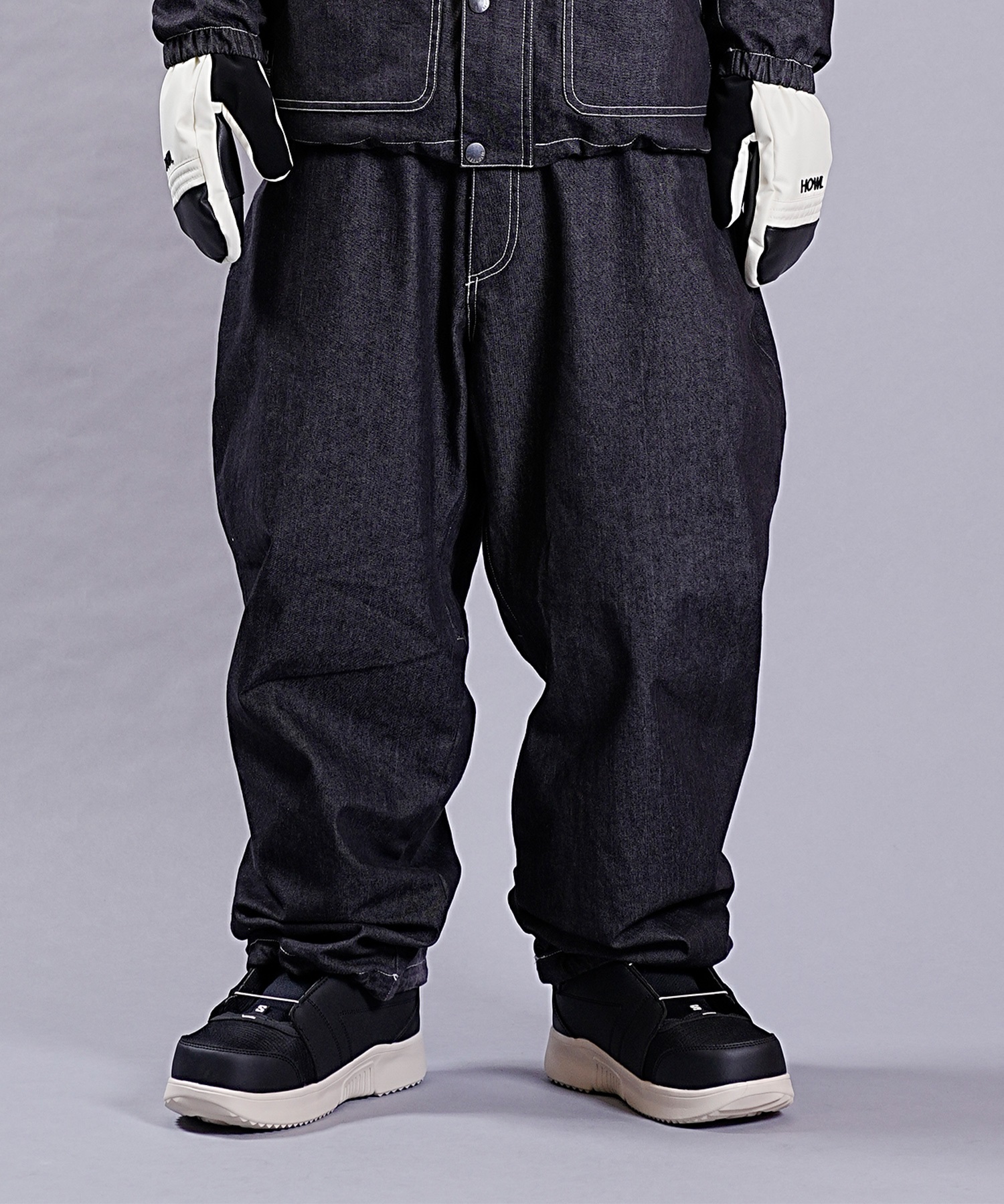 REPUBLIC リパブリック スノーボード ウェア パンツ ユニセックス BAGGY DENIM PANTS 23-24モデル KK H5(Black-S)