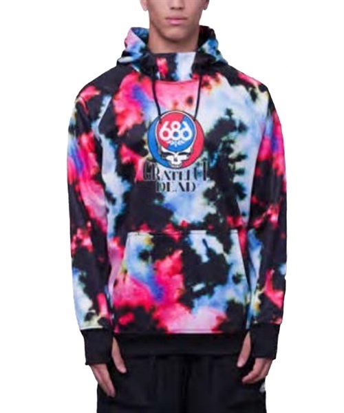 スノーボード ウェア フーディー ユニセックス 686 M3WNCS112 BONDED FLEECE PULLOVER HOODY 23-24モデル KK A26(GRATEFULDEADNEBULATIEDYE-M)