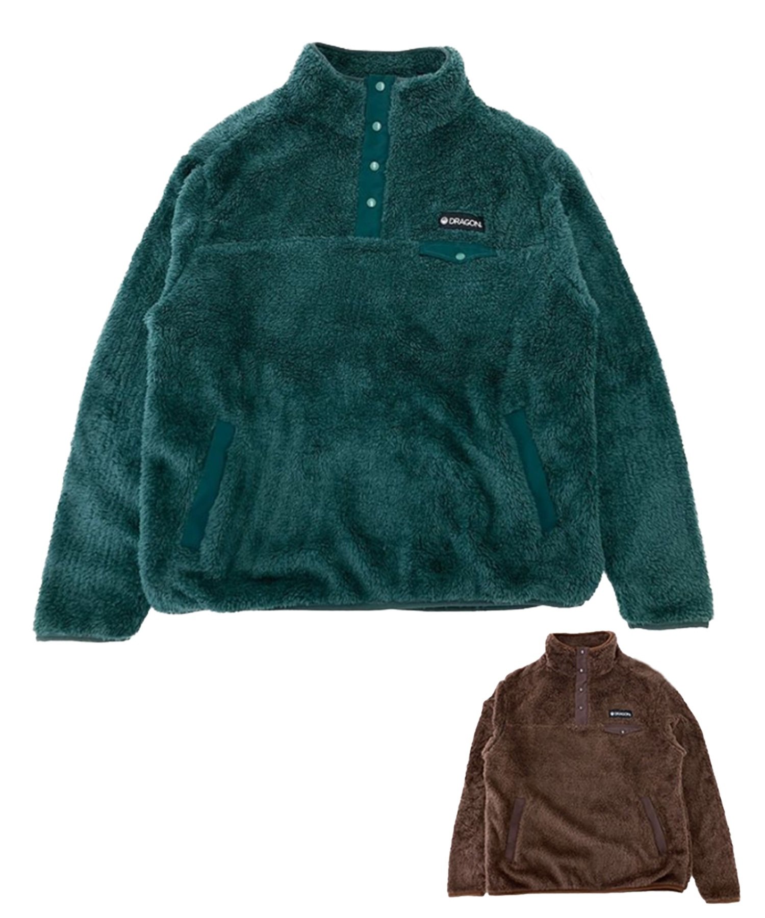 スノーボード ウェア インナーウェア ユニセックス DRAGON ドラゴン PULLOVER FLEECE ムラサキスポーツ 23-24モデル KK K9(FORESTGREEN-S)