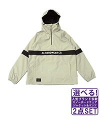 ☆スノーボードウェア 2点セット ジャケット パンツ AA HARDWEAR TEAM ANORAK 72123308 72123336 23-24モデル ムラサキスポーツ(【Jacket】OFFWHITE-S-【Pants】OFFWHITEBLACK-S)