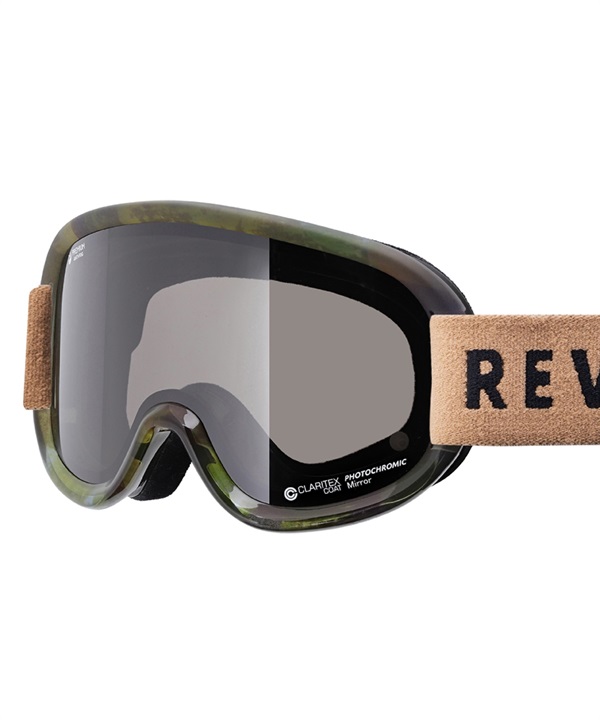 スノーボード ゴーグル ユニセックス REVOLT リボルト 平面レンズ 調光レンズ SUPER LIGHT FRAME ムラサキスポーツ 23-24モデル KK L8(BLACKMIRROR/GRAYPHO-F)