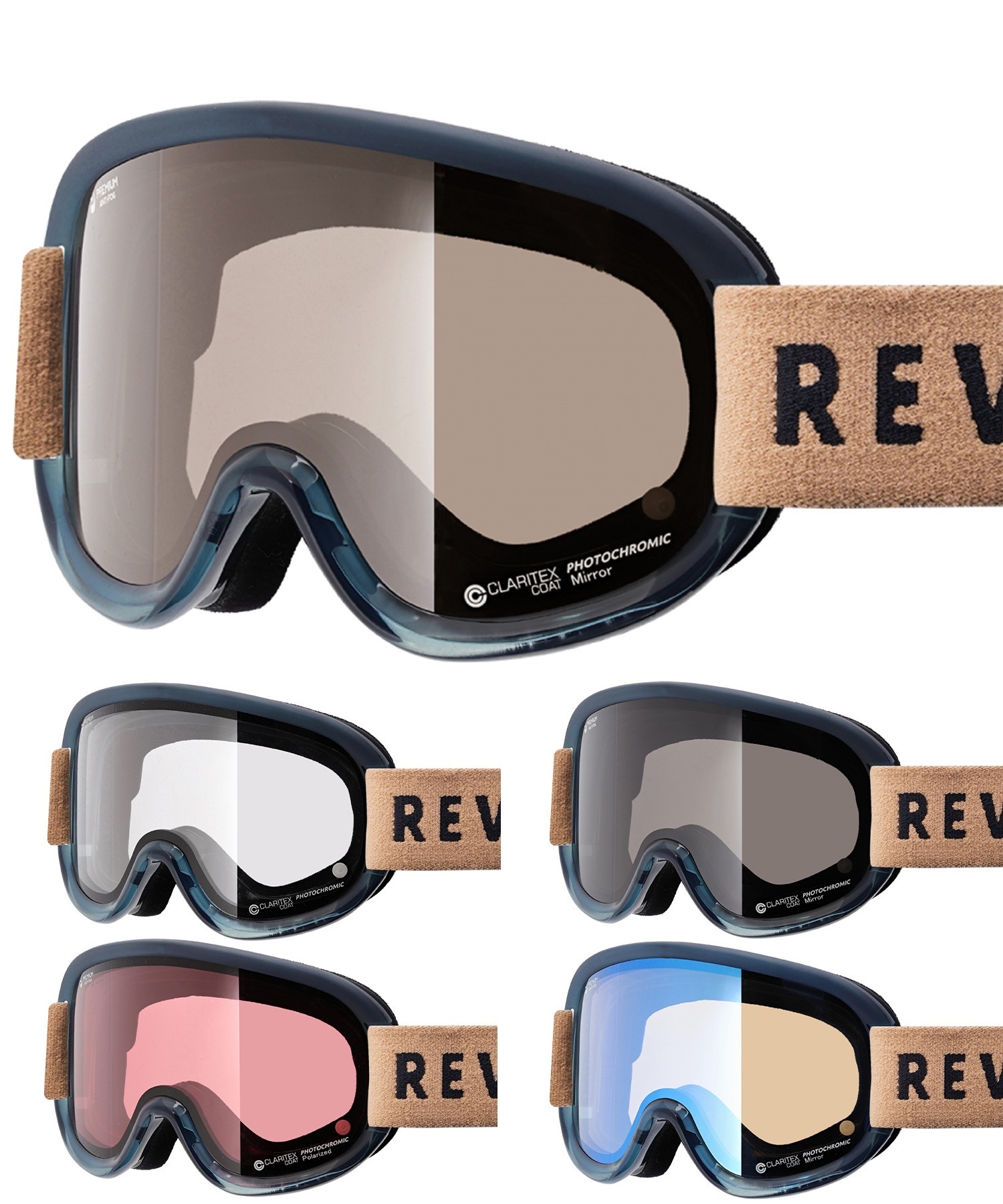 スノーボード ゴーグル ユニセックス REVOLT リボルト 平面レンズ 調光レンズ SUPER LIGHT FRAME ムラサキスポーツ 23-24モデル KK L8(BROWNMIRROR/CLEARPHO-F)