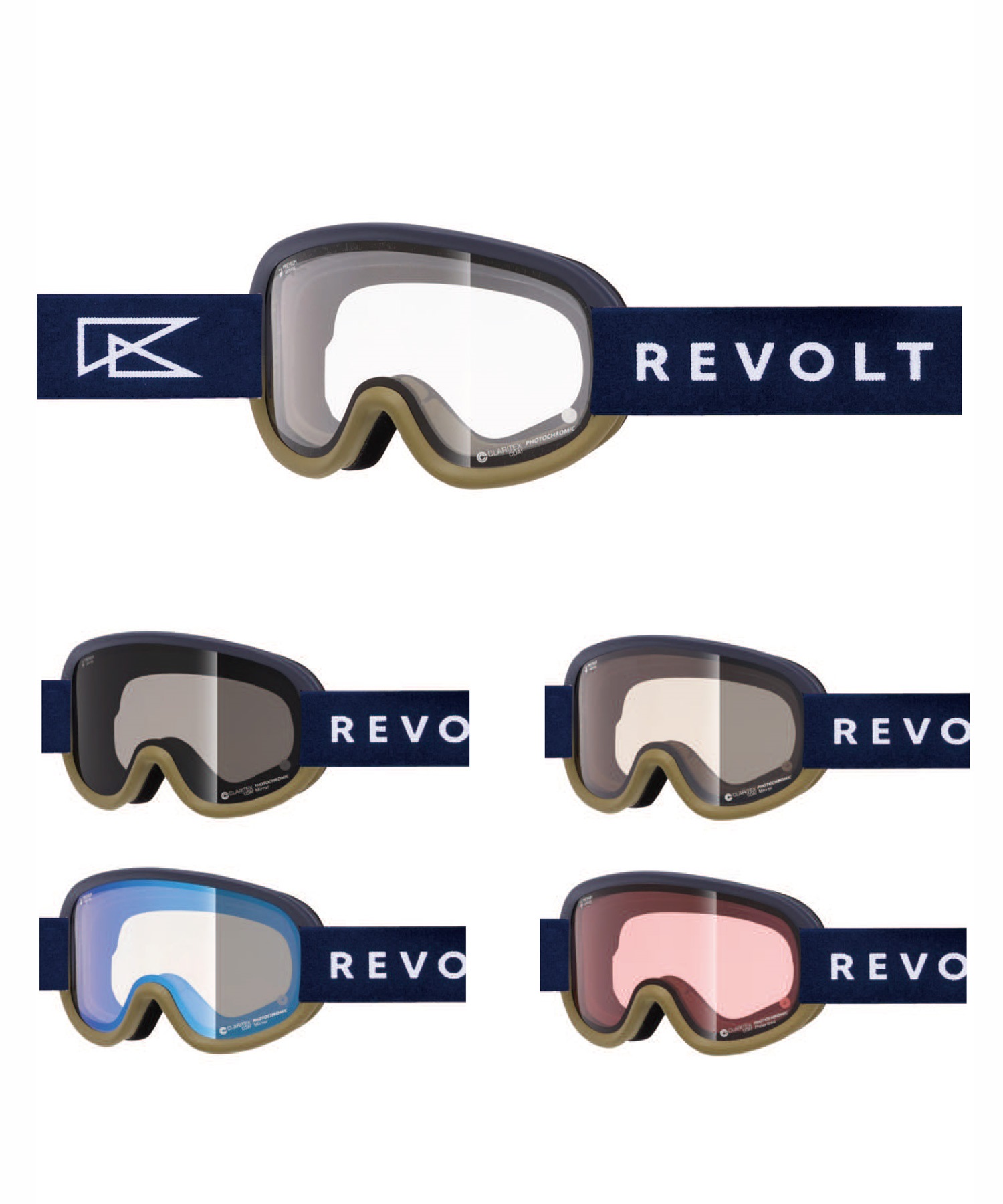 REVOLT リボルト スノーボード ゴーグル ユニセックス 調光レンズ 平面