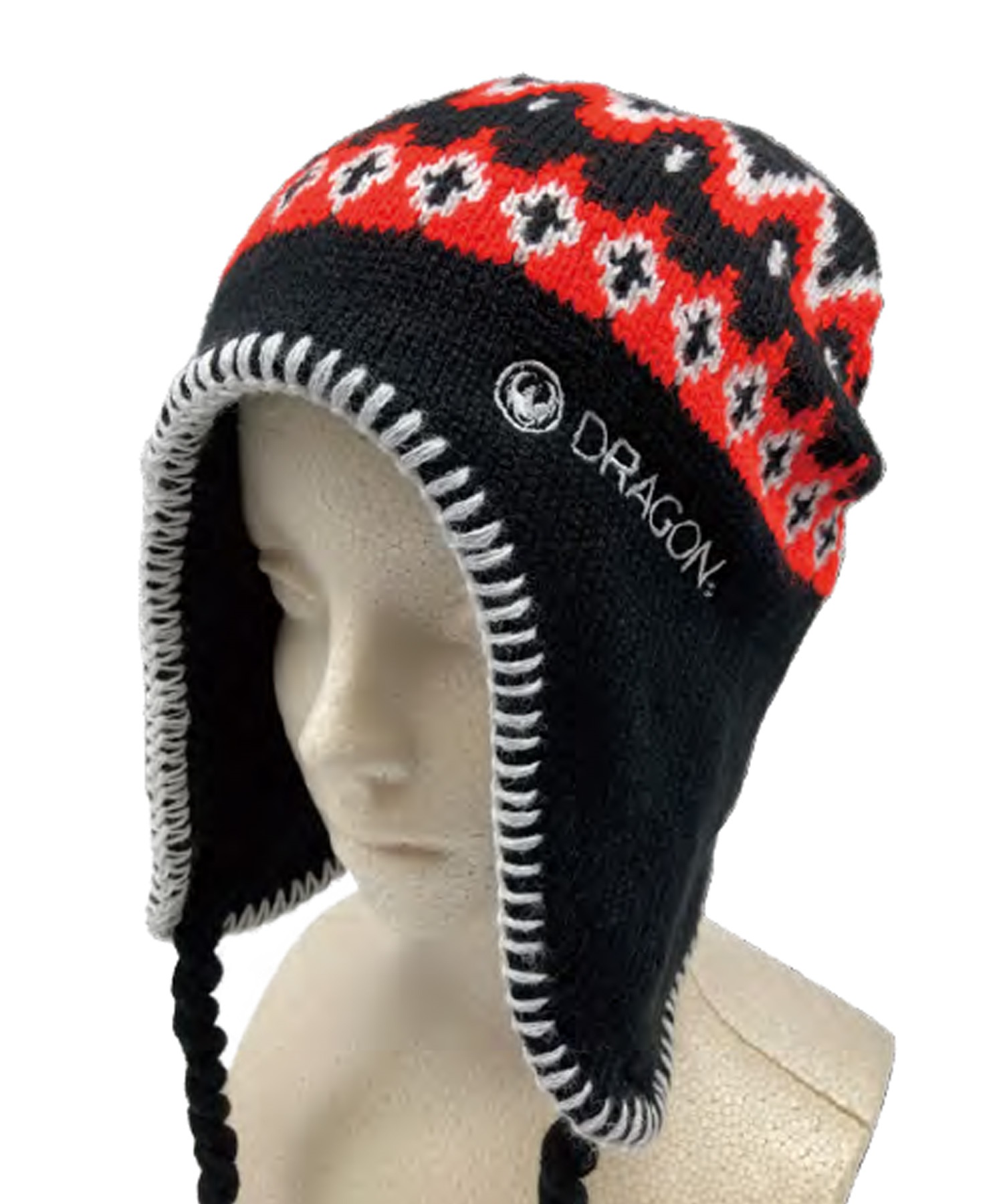 スノーボード フラップキャップ ユニセックス DRAGON ドラゴン EAR FLAP BEANIE 23-24モデル ムラサキスポーツ KK J20(BLK-ONESIZE)