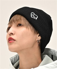 スノーボード ビーニー レディース 6KNOT シックスノット HEART CUFF BEANIE 6KKC0801 ムラサキスポーツ 23-24モデル KX L15(BLACK-ONESIZE)