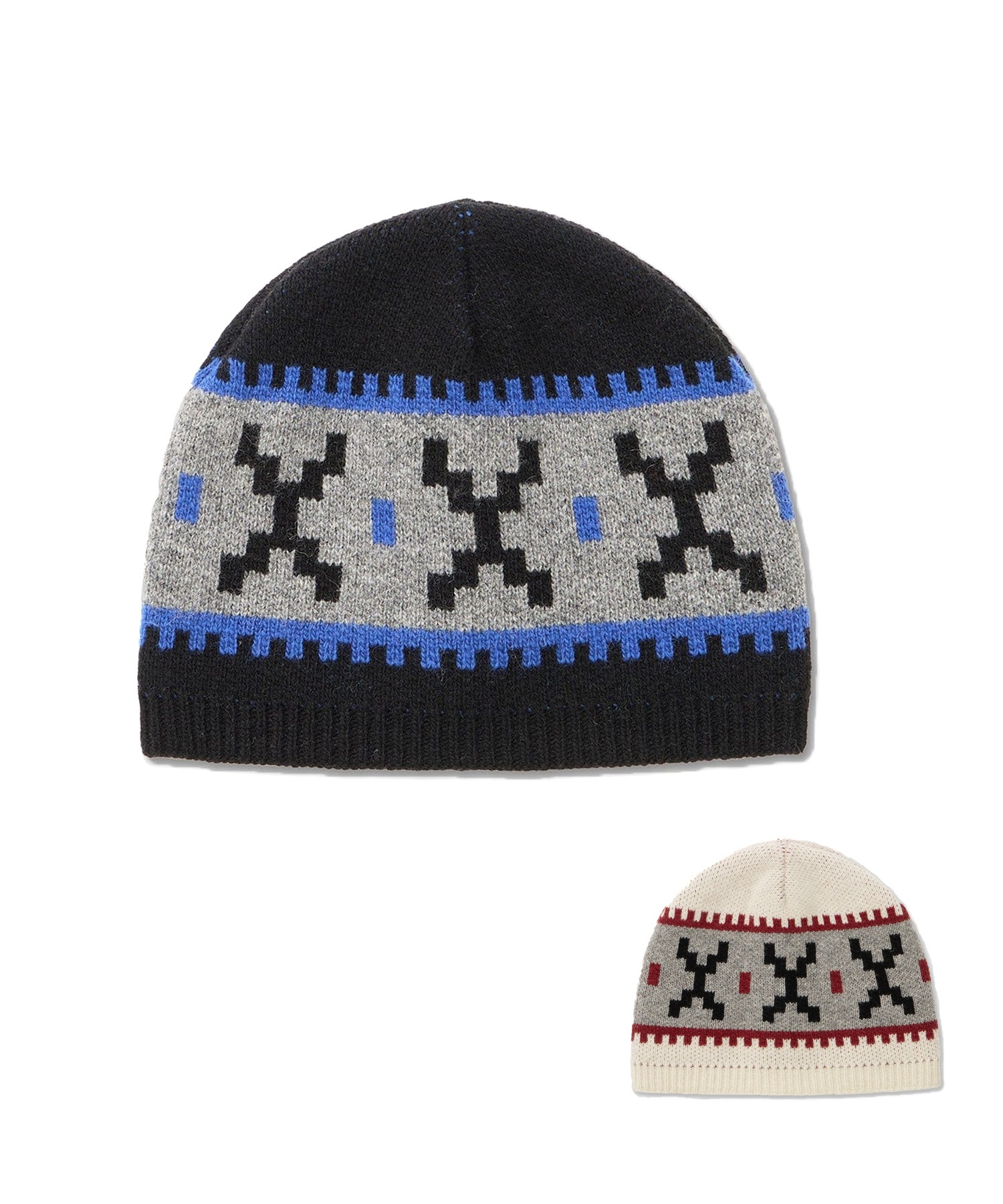 BIG CROCHET BEANIE [BLUE, WHITE & BLACK] – CRTZRTW