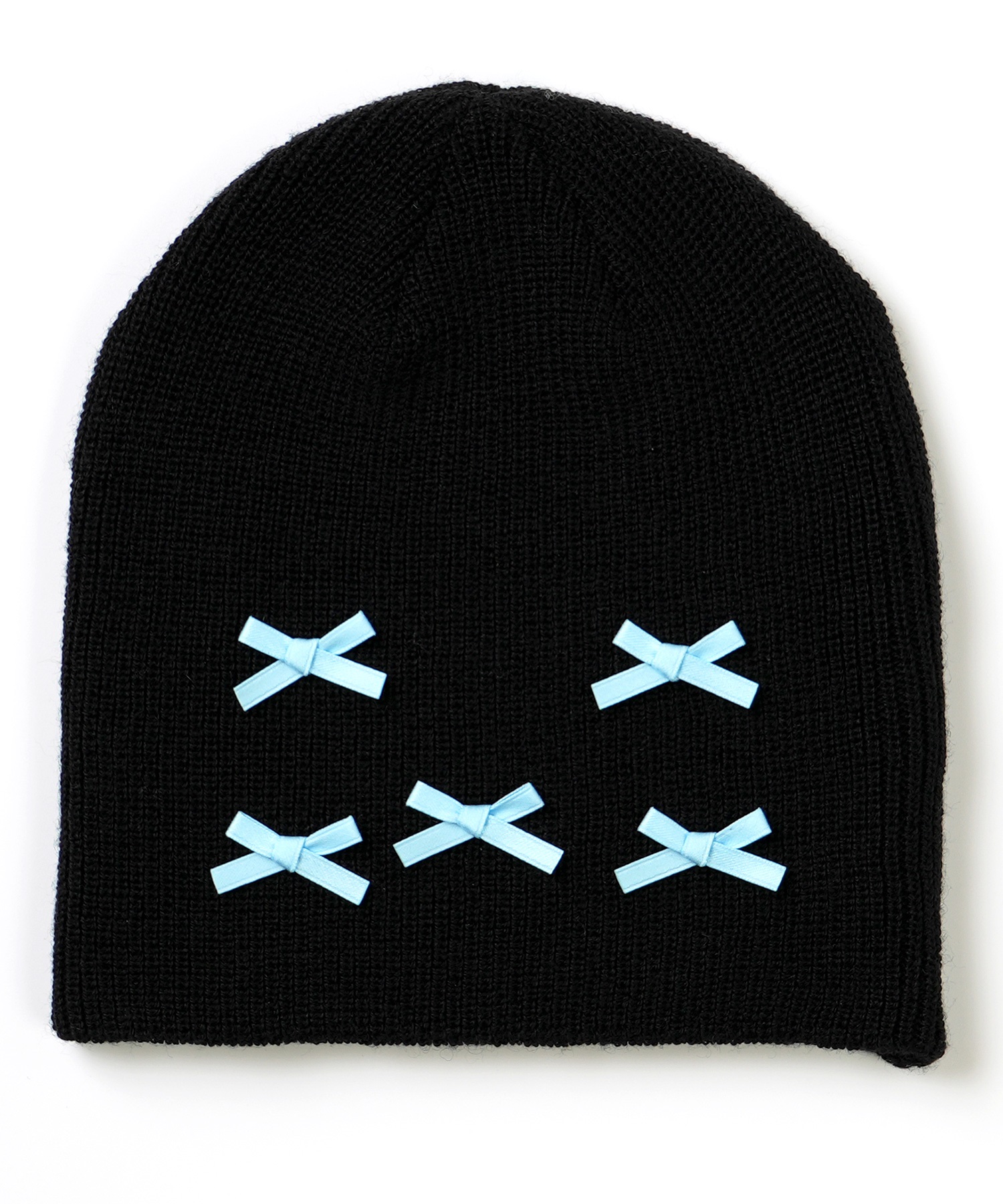 6KNOT シックスノット スノーボード ビーニー レディース ニット帽 MINI BOW BEANIE ムラサキスポーツ 24-25モデル LX J24(BKBL-ONESIZE)