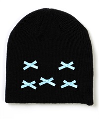 6KNOT シックスノット スノーボード ビーニー レディース ニット帽 MINI BOW BEANIE ムラサキスポーツ 24-25モデル LX J24(BKBL-ONESIZE)