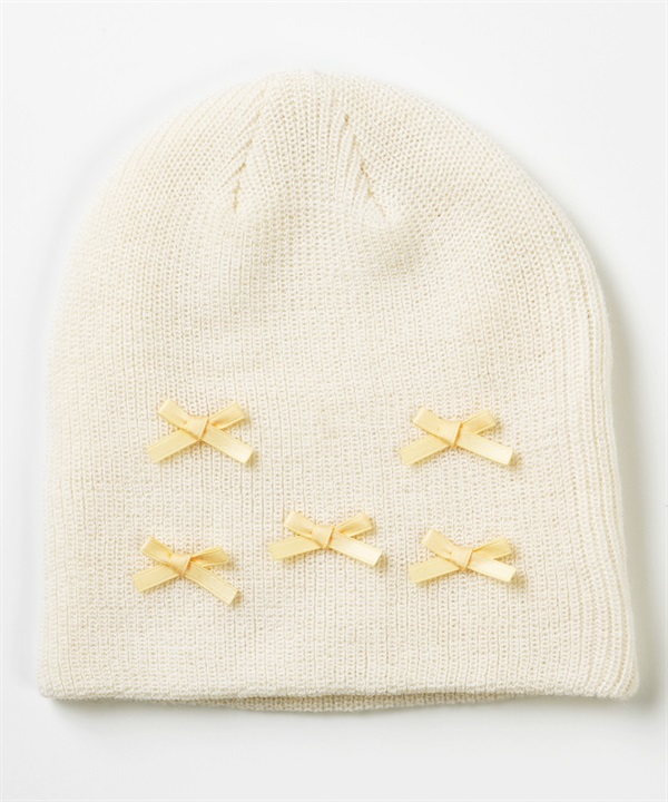 6KNOT シックスノット スノーボード ビーニー レディース ニット帽 MINI BOW BEANIE ムラサキスポーツ 24-25モデル LX J24