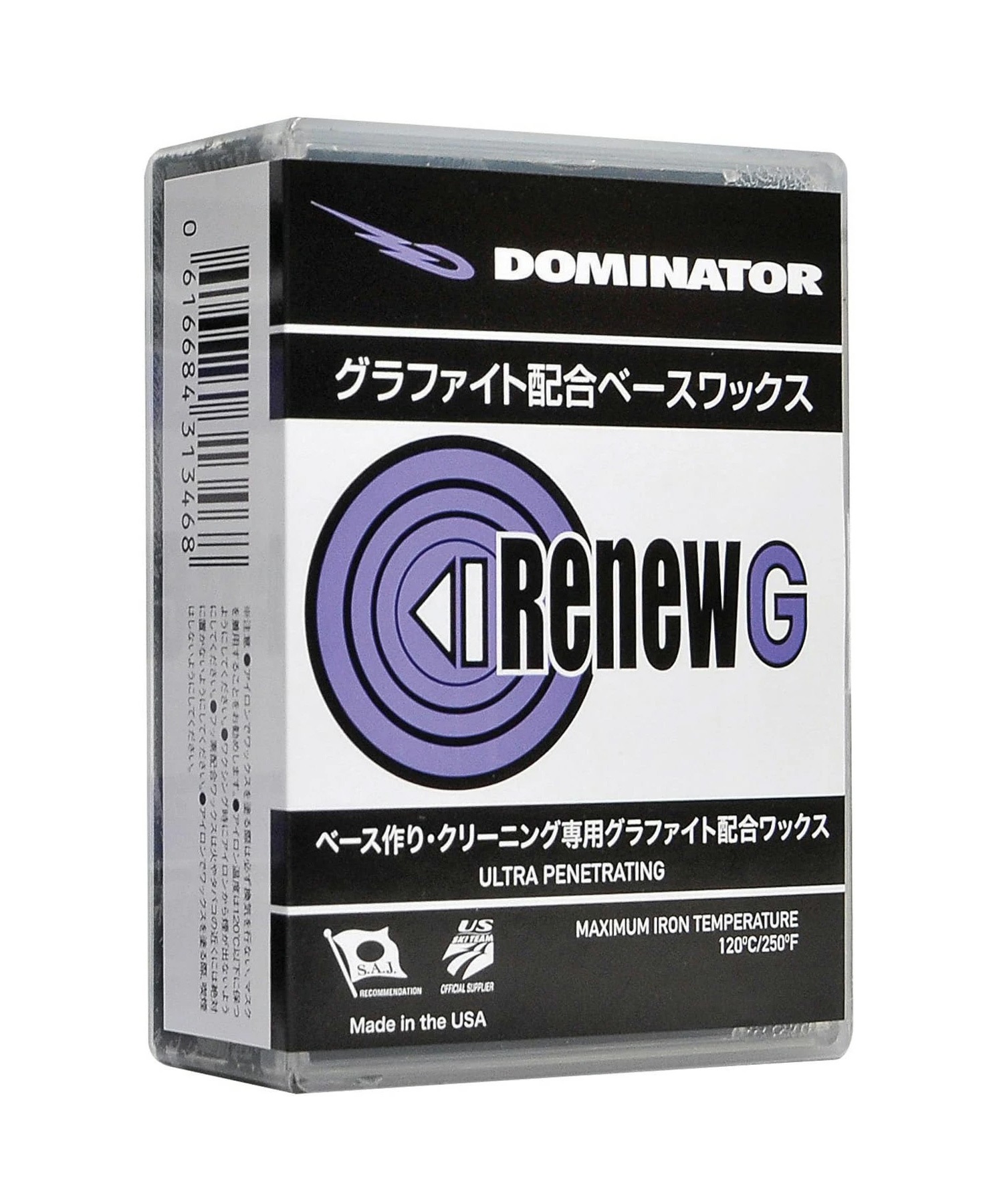 DOMINATOR ドミネーター スノーボード ワックス WAX 固形WAX ホットワックス ベースワックス グラファイト RENEWG-100 24-25モデル(ONECOLOR-ONESIZE)