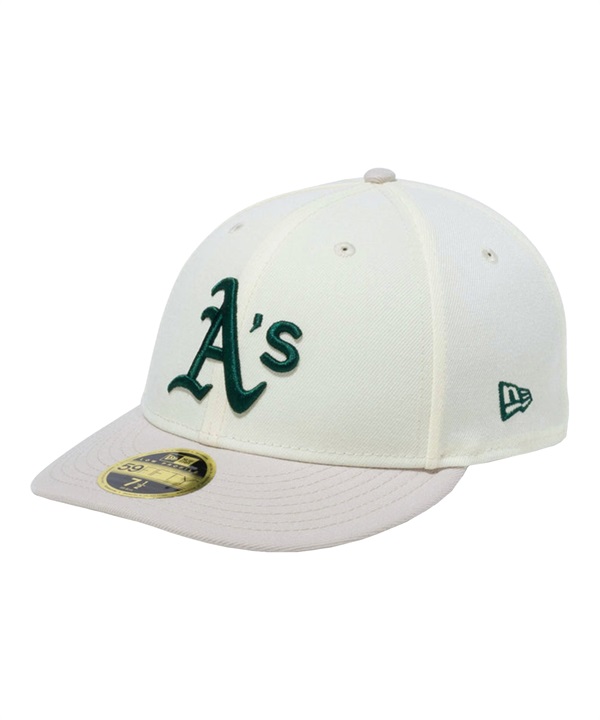 NEW ERA/ニューエラ LP 59FIFTY White Pack オークランド・アスレチックス クローム ストーンバイザー 14109455 キャップ