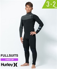 Hurley ハーレー ADVANTAGE+ 3X2mm MZFLAD24 チェストジップ メンズ ウェットスーツ フルスーツ ムラサキスポーツ(BLK-M)