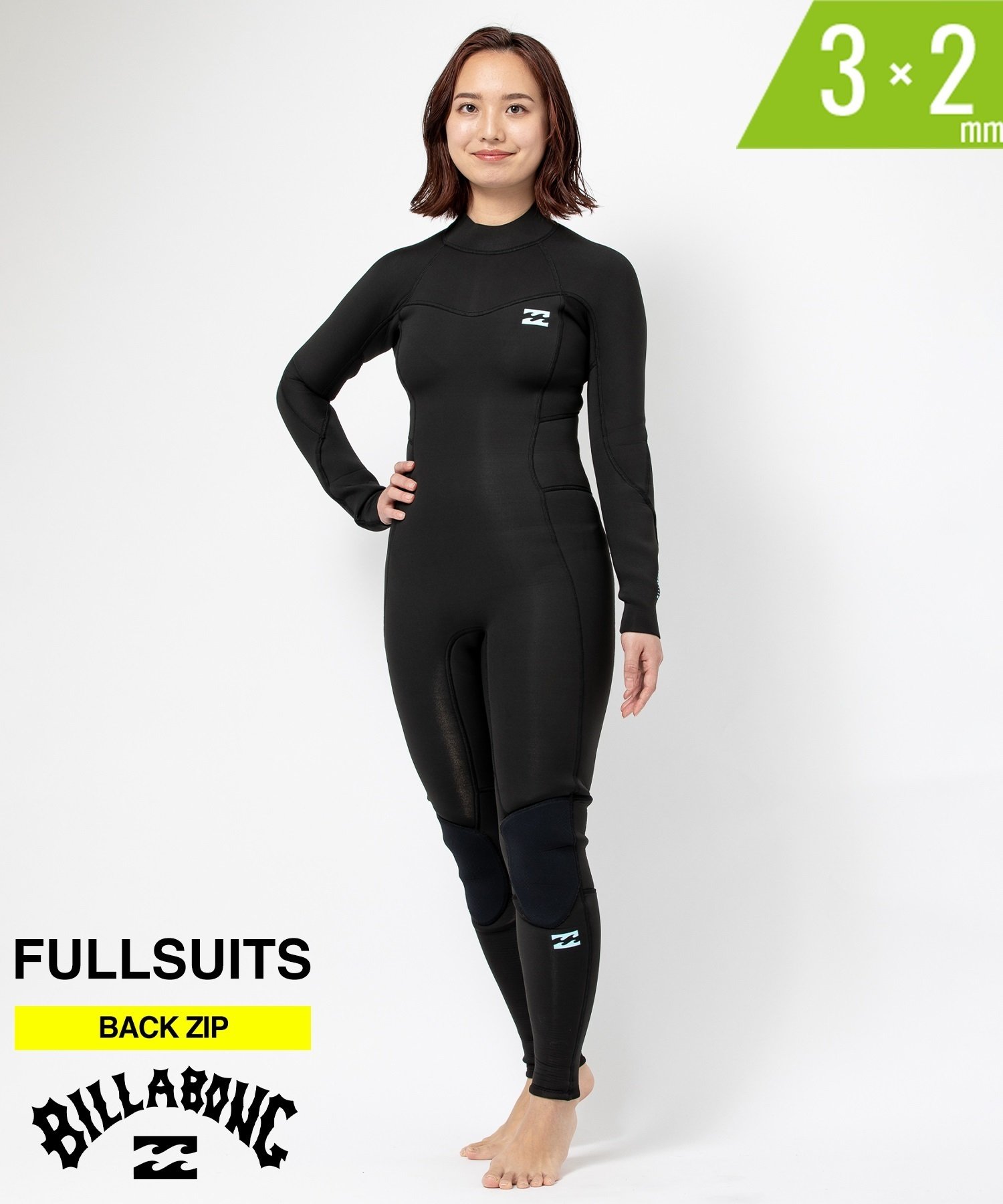 BILLABONG ビラボン BZ SYNERGY FL 3X2mm フルスーツ BE018-004 レディース ウェットスーツ ムラサキスポーツ(BLK-M)