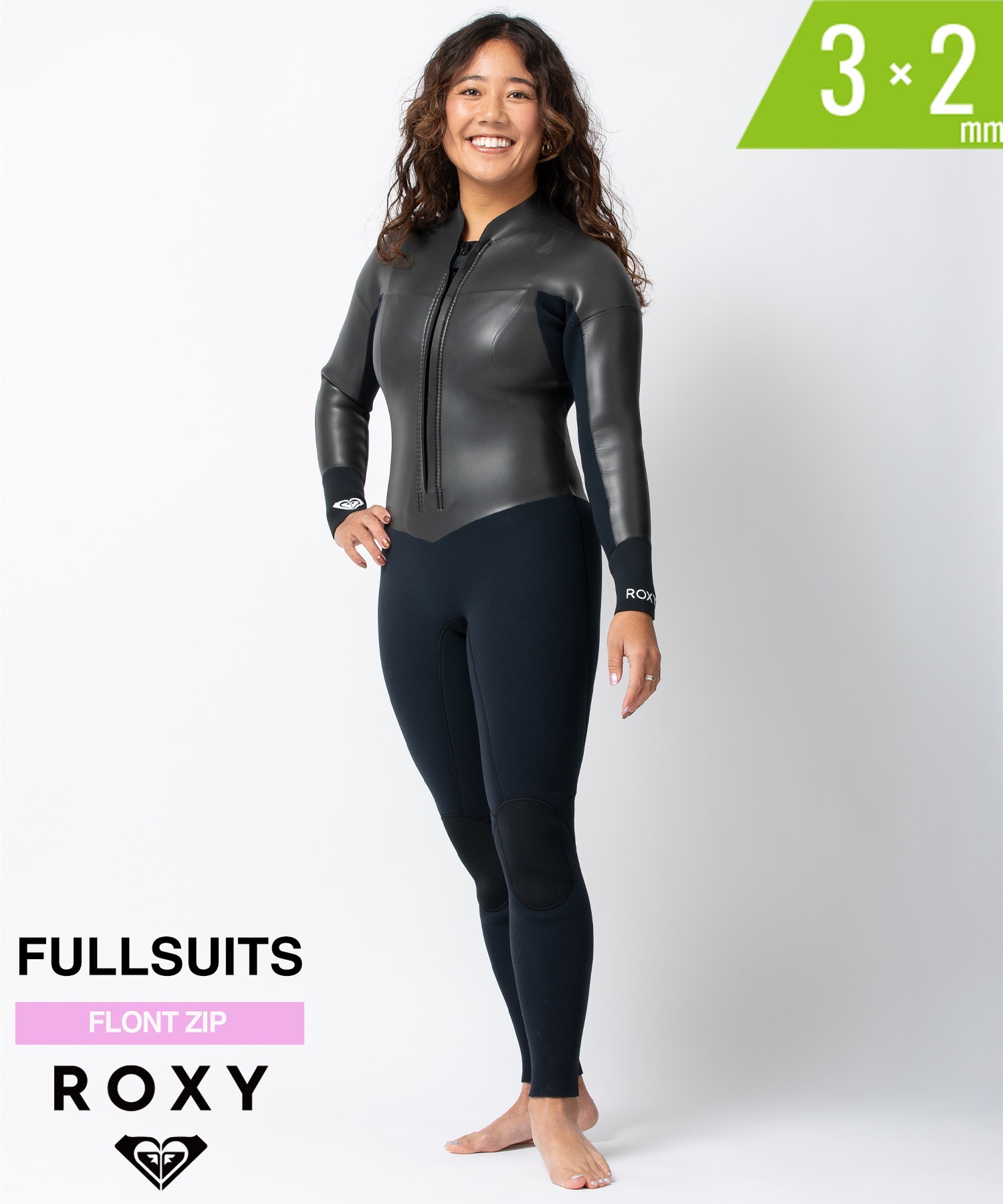 ROXY ロキシー FZ FULL NATSUMI 3X2mm RWT241751M レディース ウェットスーツ フルスーツ ムラサキスポーツ(BLK-M)