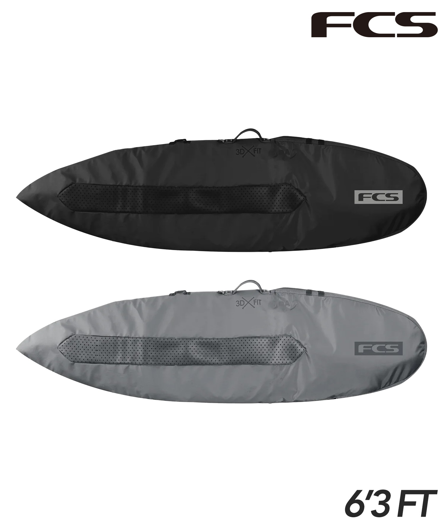 Amazon | サーフボードケース ファンボード用 FCS エフシーエス 3DXFIT DAY Funboard ６'３” デイ ハードケース  フィッシュ用 サーフィン (3DXFIT_FunBoard6.3, BLACK) | FCS | ボードケース