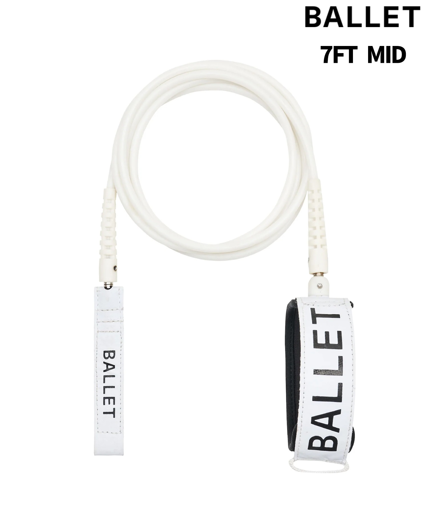 BALLET バレー PIROUETTE LEASH 7FT MID-LENGTH サーフィン リーシュコード ムラサキスポーツ(WHT-7.0)