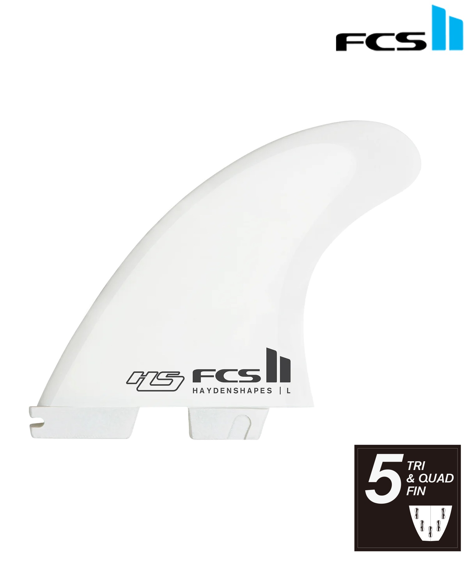 FCS2 エフシーエスツー PC HAYDEN SHAPES TRI-QUAD サーフィン フィン ムラサキスポーツ FHSMPC01Q(WHT-M)