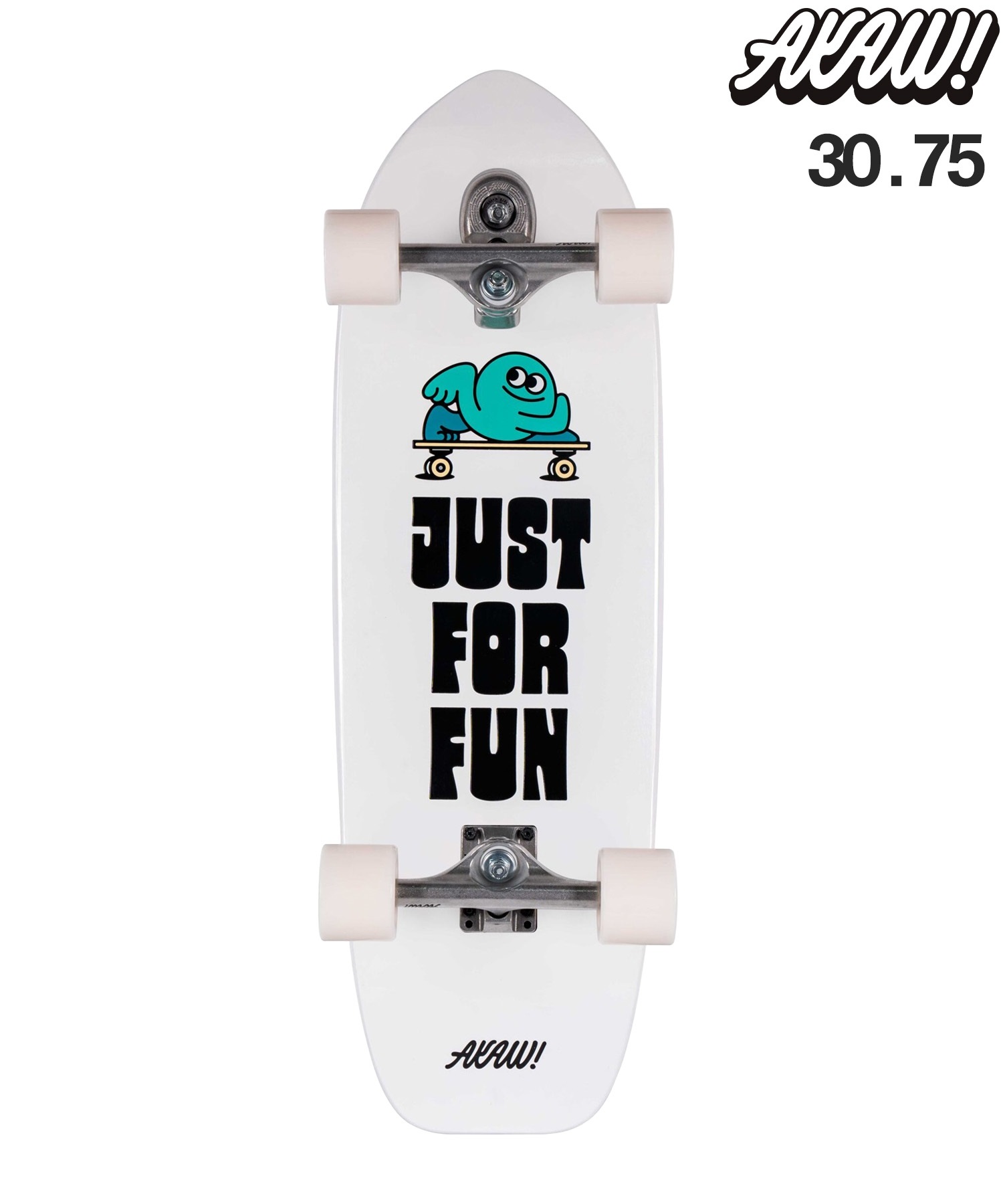 ロング スケートボード ランド スケート LAND SKATE AKAW アカウ BRICKWAVE FOR FUN 9.625inch KK J5(WHT-ONESIZE)