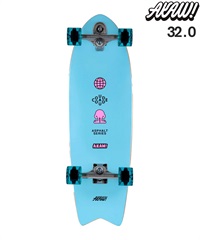 ロング スケートボード LAND SKATE AKAW アカウ CONCRETE WAVE BLUE PINK 10inch KK J5(BLE-10.00inch)