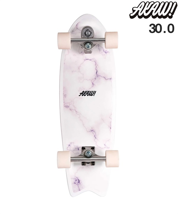 ロング スケートボード ランド スケート LAND SKATE AKAW アカウ MARBLE WAVE WHITE 9.5inch KK J5