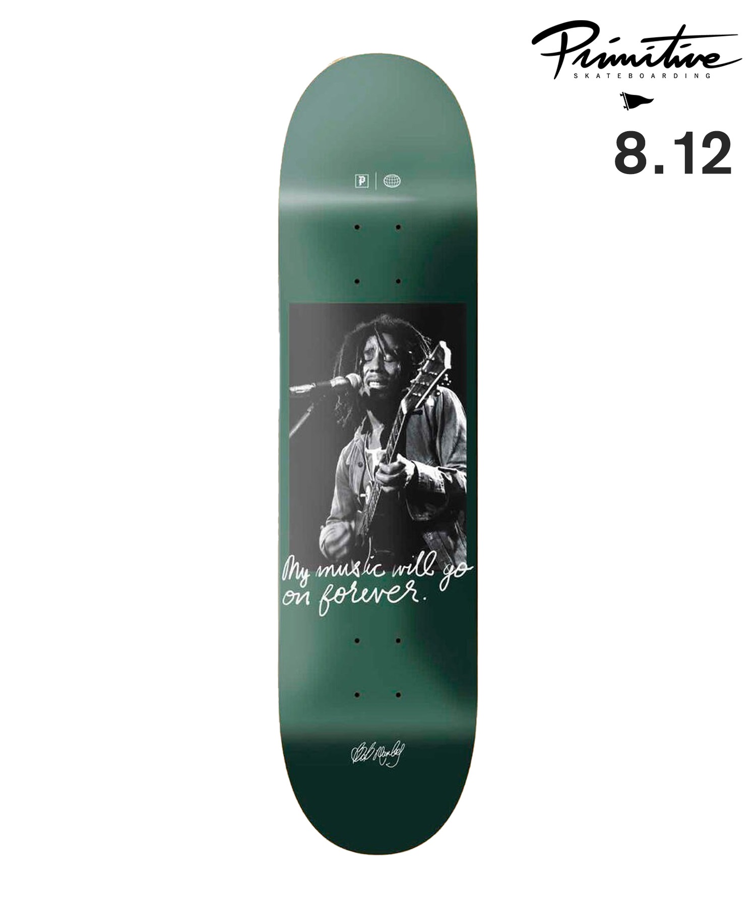 PRIMITIVE プリミティブ スケートボード デッキ FOREVER TEAM BOB MARLEY 8.12inch(GRN-8.12inch)