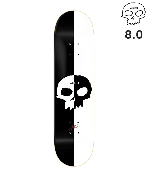 ZERO ゼロ スケートボード デッキ ﾌｫﾚｽﾄ SPLIT SINGLE SKULL D6116 8.0inch