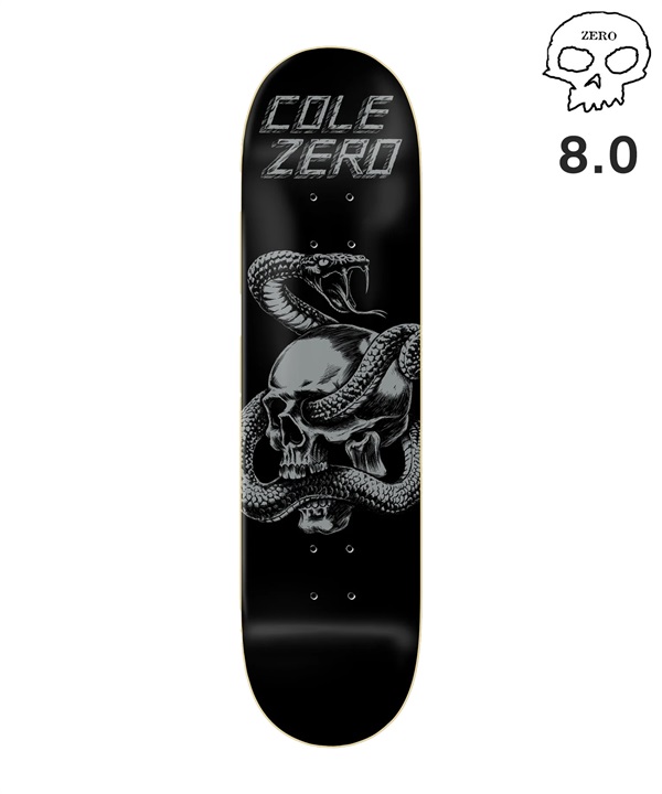 ZERO ゼロ スケートボード デッキ COLE SKULL & SNAKE D6117 8.0inch