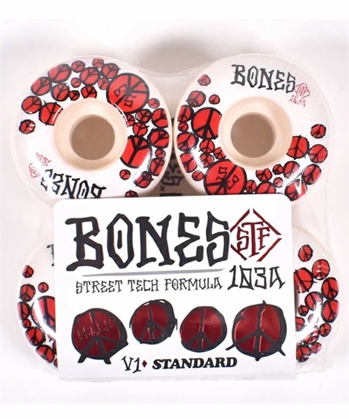 スケートボード ウィール BONES ボーンズ 33221188 STF PEACE V1 103A 53mm ハードウィール JJJ F16(103A-53mm)