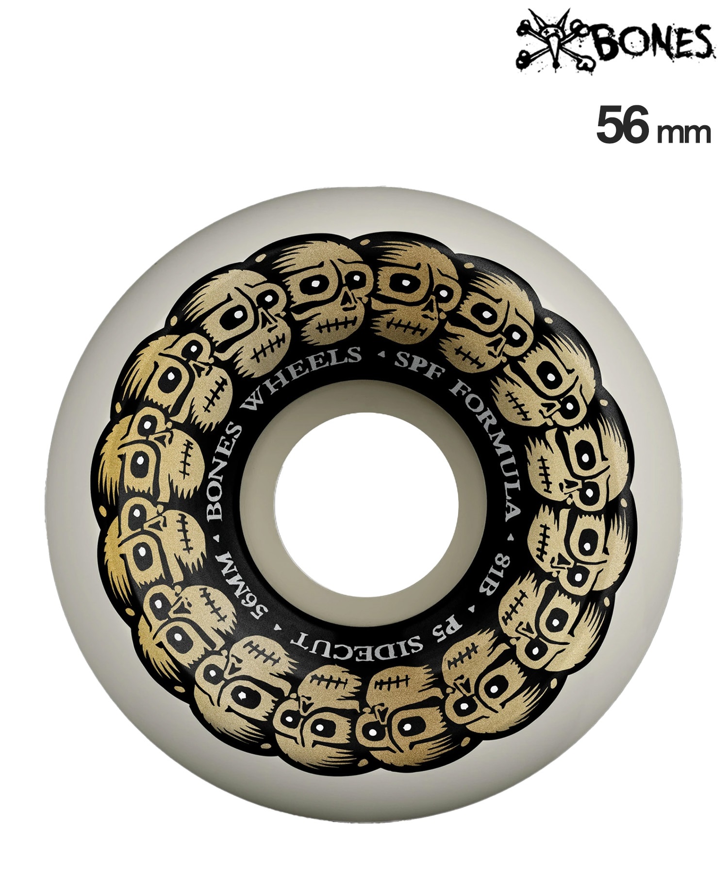 スケートボード ウィール BONES ボーンズ 33221334 SPF CIRCLE SKULLS 81B 56MM KK I12(ONECOLOR-ONESIZE)