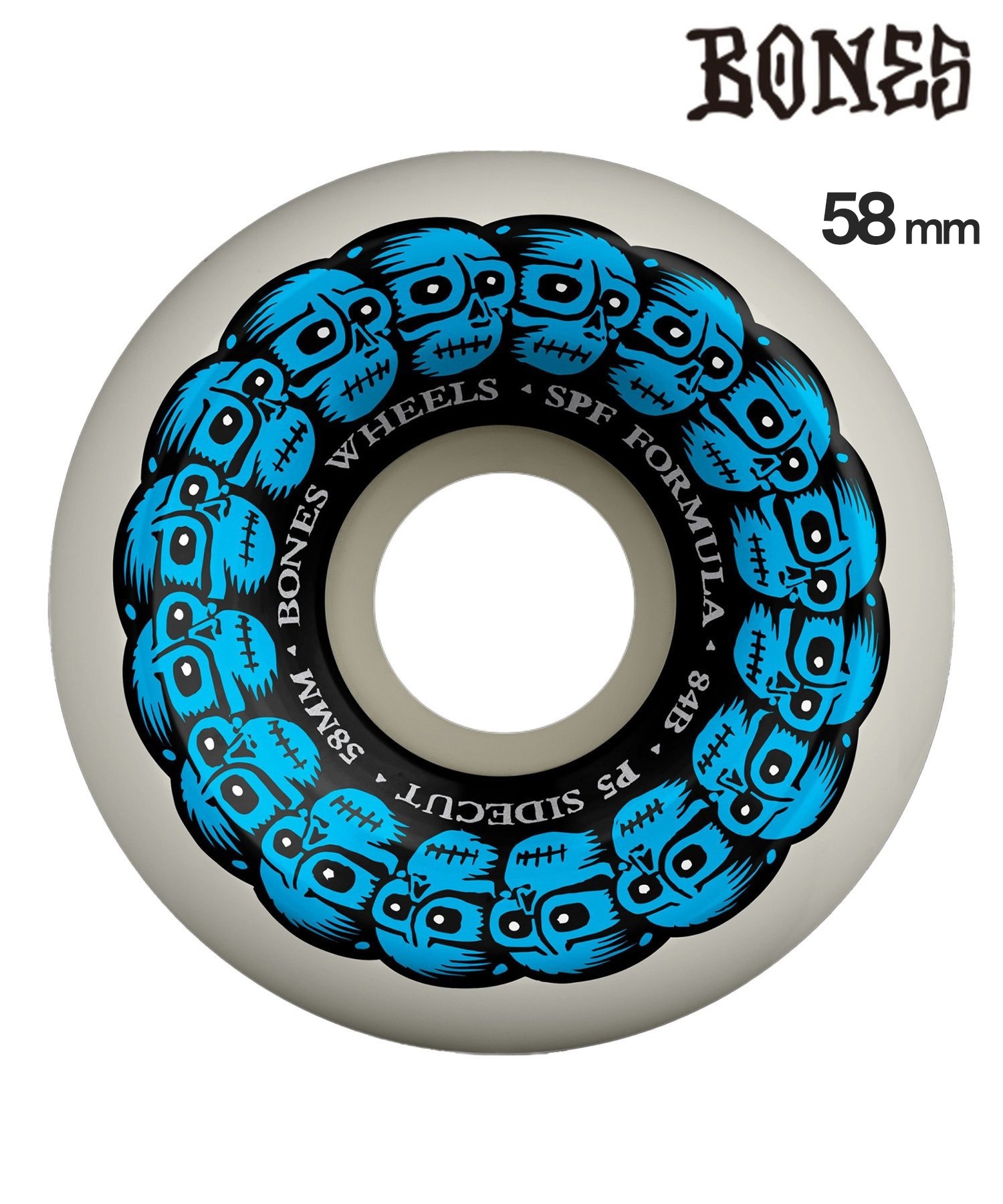 BONES ボーンズ スケートボード ウィール 33221408 SPF CIRCLE SKULLS 84B 58MM KK I12(ONECOLOR-ONESIZE)