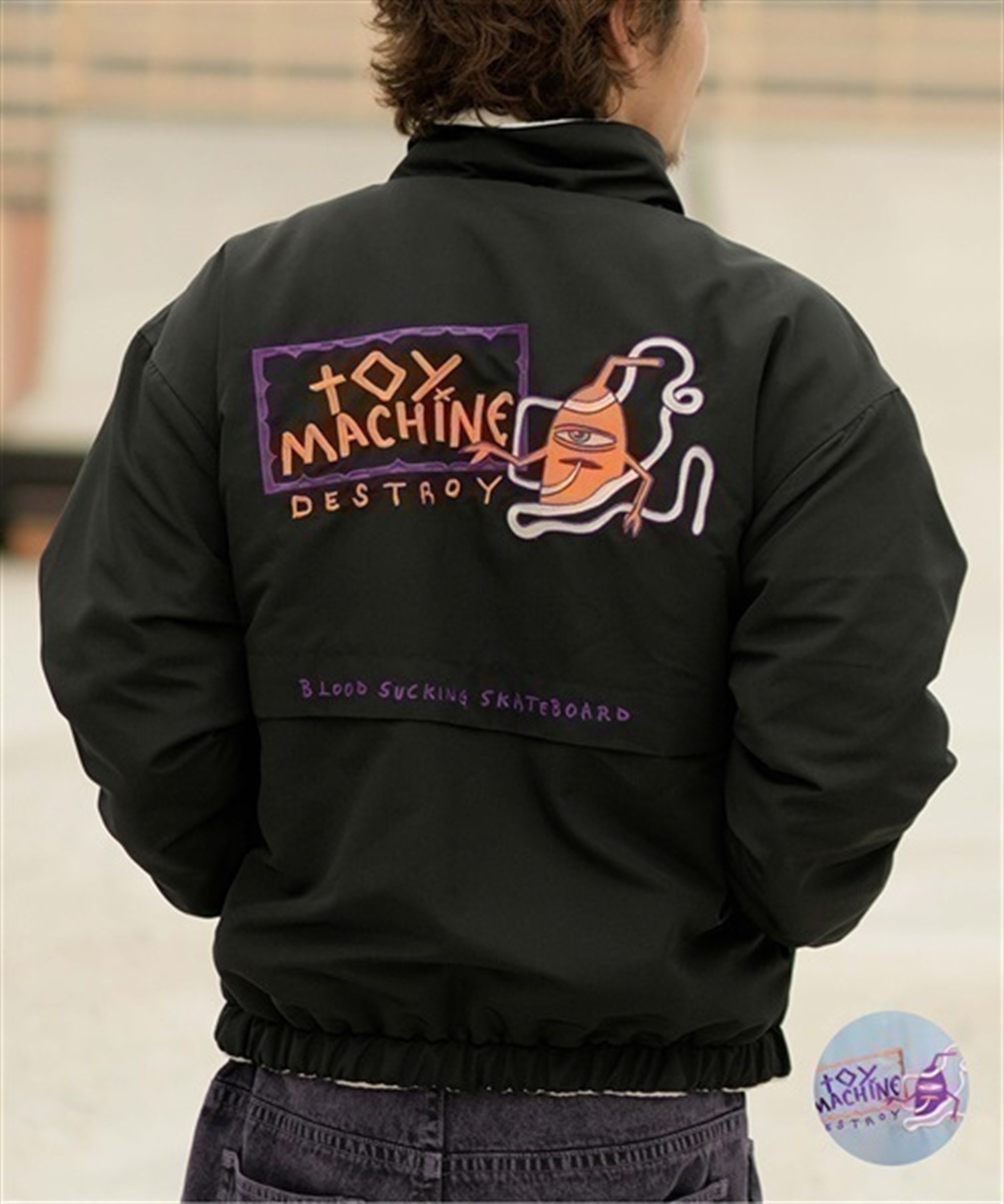 【ムラサキスポーツ限定】TOY MACHINE/トイマシーン ジャケット ビッグシルエット リバーシブル フリース MTMFDJK10(BLACK-M)