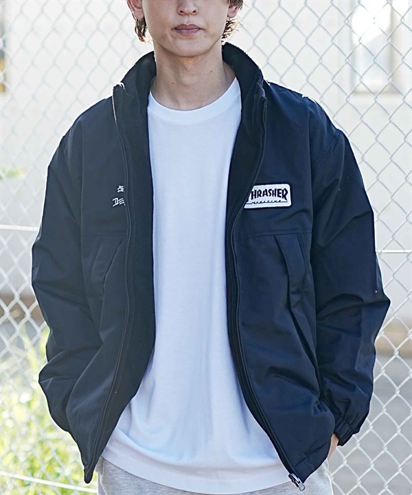 【マトメガイ対象】【ムラサキスポーツ別注】THRASHER/スラッシャー メンズ リバーシブルジャケット ナイロン/フリース 23MS-JKT1