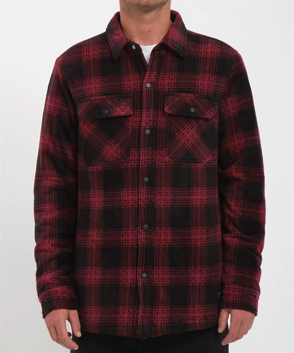 VOLCOM/ボルコム BOWERED FLEECE LONG SLEEVE SHIRT メンズ キルティング コーチジャケット チェック柄 A5832202