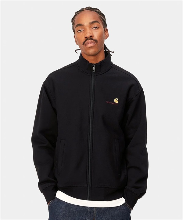 Carhartt/カーハート AMERICAN SCRIPT JACKET アメリカンスプリクト メンズ スウェット ジャケット 裏起毛 ブラック I031686
