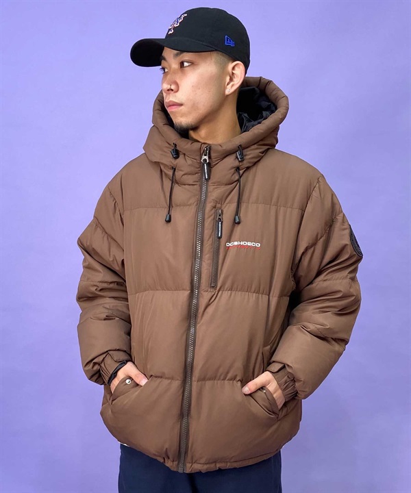 【マトメガイ対象】DC/ディーシー 23 DOWN HOODED JACKET23 ダウン フーデッド ジャケット ビックシルエット 撥水 刺繍ロゴ ダウンJKT DJK234050