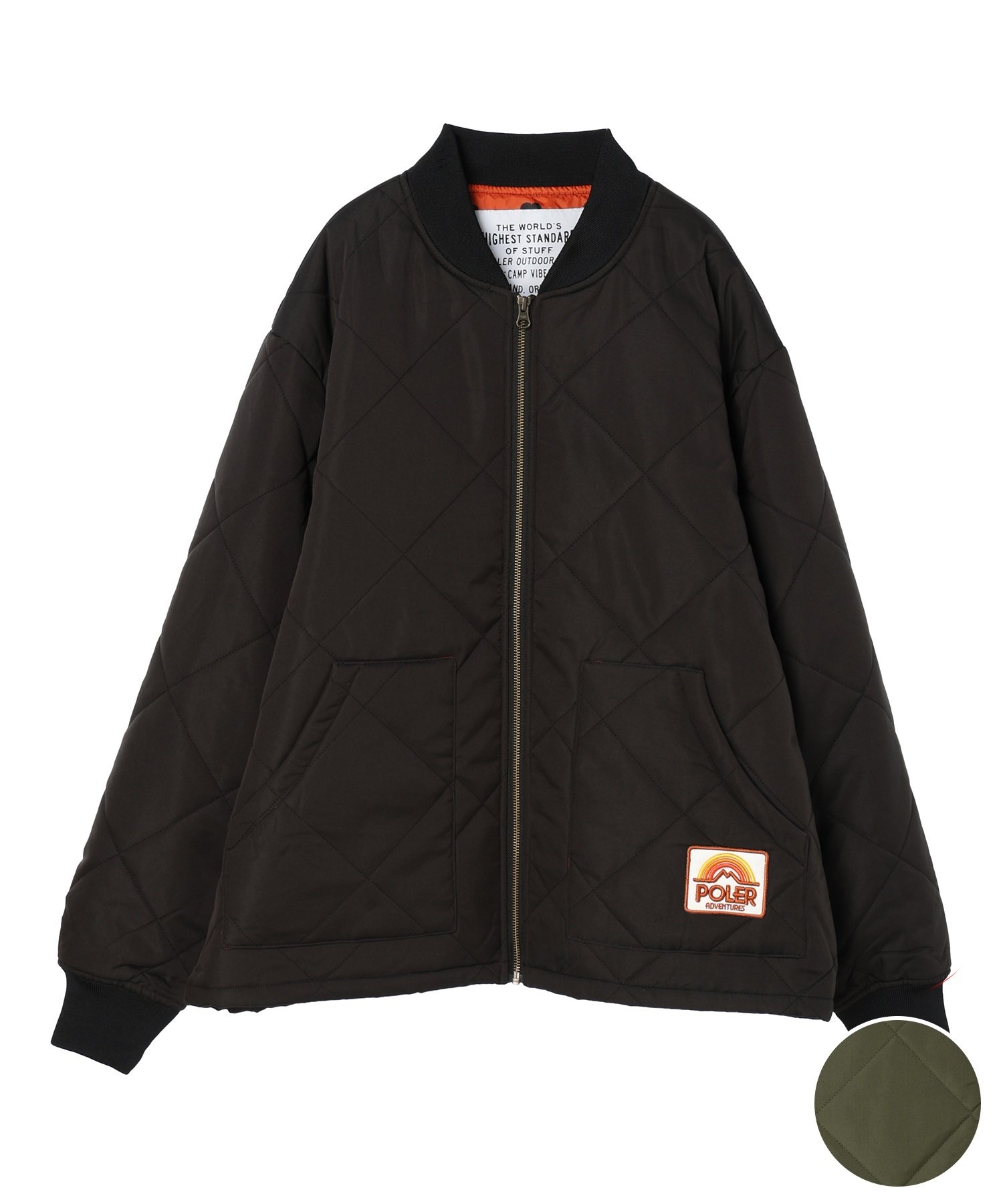 【マトメガイ対象】POLER ポーラー NY/NWDIAMOND QUILTED JKT 233MCV0016 メンズ ジャケット(BLACK-M)