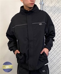 【マトメガイ対象】RVCA ルーカ メンズ ナイロン トラックジャケット ルーズシルエット ベンチレーション ジャージ セットアップ対応 BE041-760(BLK-S)