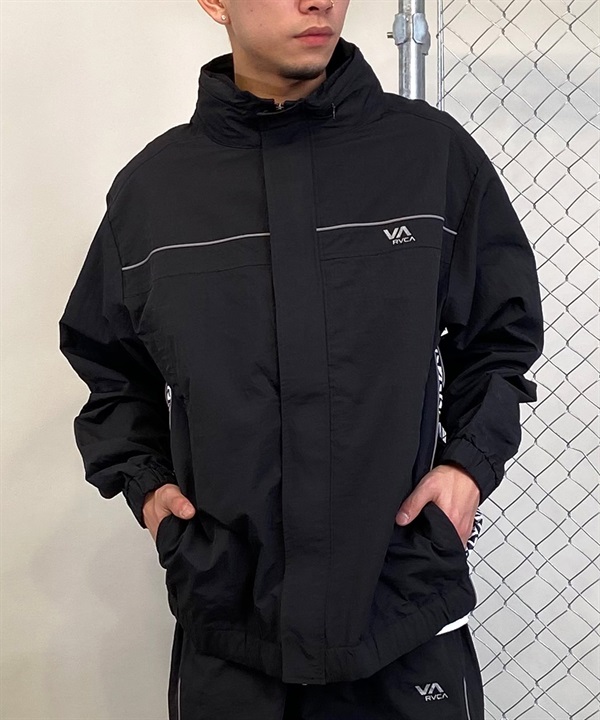 【マトメガイ対象】RVCA ルーカ メンズ ナイロン トラックジャケット ルーズシルエット ベンチレーション ジャージ セットアップ対応 BE041-760