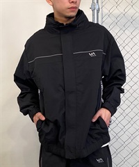 RVCA ルーカ メンズ ナイロン トラックジャケット ルーズシルエット ベンチレーション ジャージ セットアップ対応 BE041-760(BLK-S)