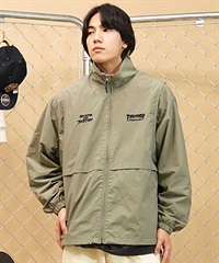 【ムラサキスポーツ別注】THRASHER/スラッシャー 2WAYナイロンジャケット ビッグシルエット 袖取り外し可能 THM-24ASJKT01(KHK-M)