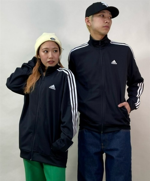 adidas アディダス Must Haves 3-Stripes Warm Up Jacket ジャケット JKL57 トラックジャケット GN0749 メンズ IX1 B11(GN0749BLACK-M)