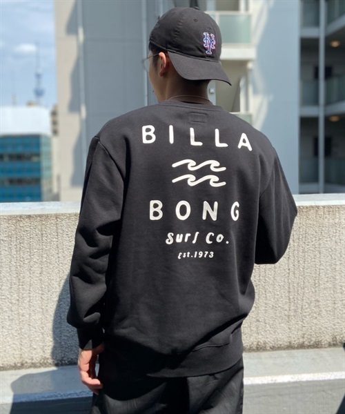 【クーポン対象】BILLABONG/ビラボン トレーナー クルーネック プルオーバー スウェット ロゴ 裏毛 BD012-008(BLK-M)