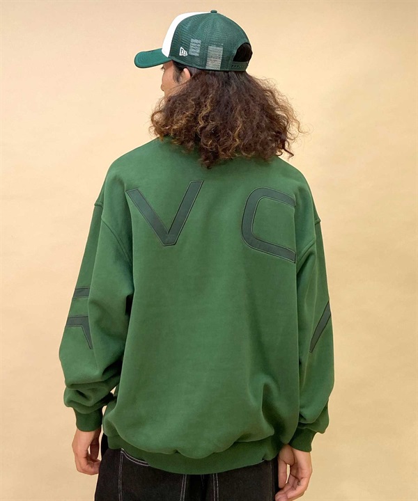 RVCA/ルーカ FAKE RVCA CR メンズ トレーナー クルーネック スウェット バックプリント 裏起毛 BD042-150