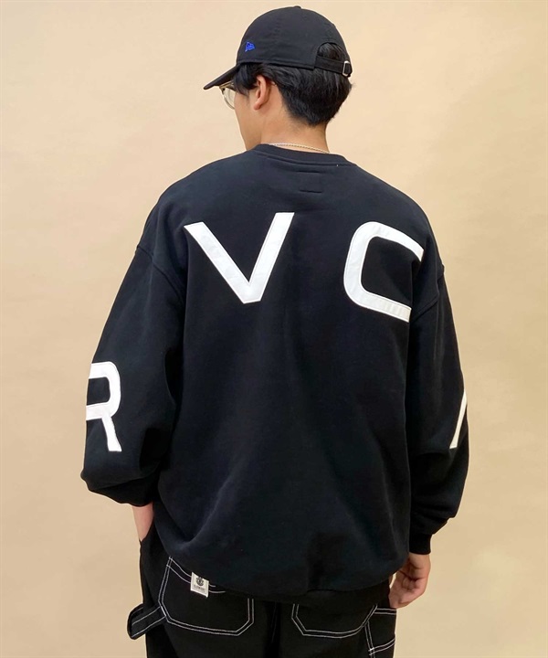 【マトメガイ対象】RVCA/ルーカ FAKE RVCA CR メンズ トレーナー クルーネック スウェット バックプリント 裏起毛 BD042-150