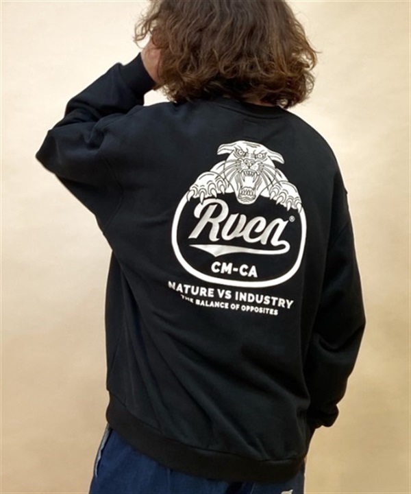 RVCA/ルーカ トレーナー 裏起毛 スウェット クルーネック バックプリント ロゴ BD042-152