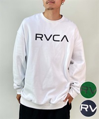 RVCA/ルーカ BIG RVCA CR メンズ トレーナー クルーネック スウェット オーバーサイズ 裏起毛 BD042-151(WHT-S)