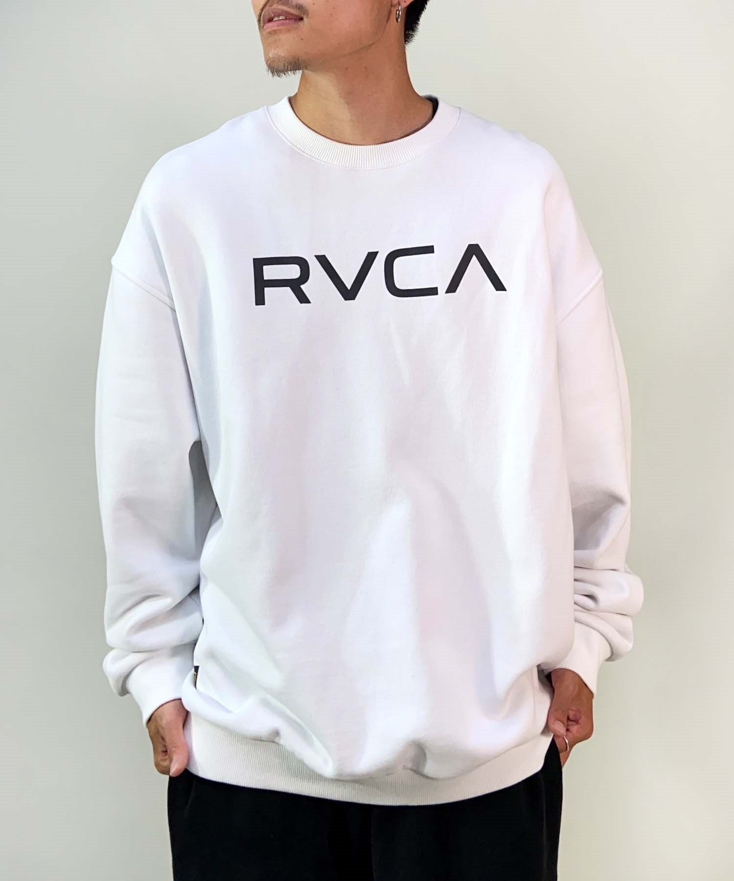 RVCA/ルーカ BIG RVCA CR メンズ トレーナー クルーネック スウェット オーバーサイズ 裏起毛 BD042-151(WHT-S)