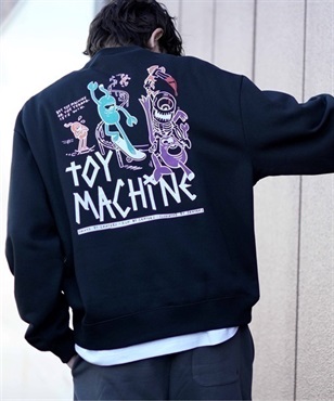 【ムラサキスポーツ限定】TOY MACHINE/トイマシーン トレーナー スウェット クルーネック ビッグシルエット バックプリント 裏起毛 MTMFDSW6