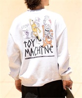 【ムラサキスポーツ限定】TOY MACHINE/トイマシーン トレーナー スウェット クルーネック ビッグシルエット バックプリント 裏起毛 MTMFDSW6(ASH-M)