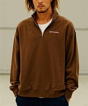 DC/ディーシー 23 AUTHENTIC HALF ZIP23 オーセンティック ハーフジップ ビックシルエット ワンポイント ドロップショルダー DPO234068